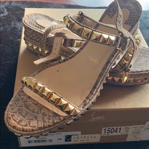 Christian Louboutin gold stubbed sandals